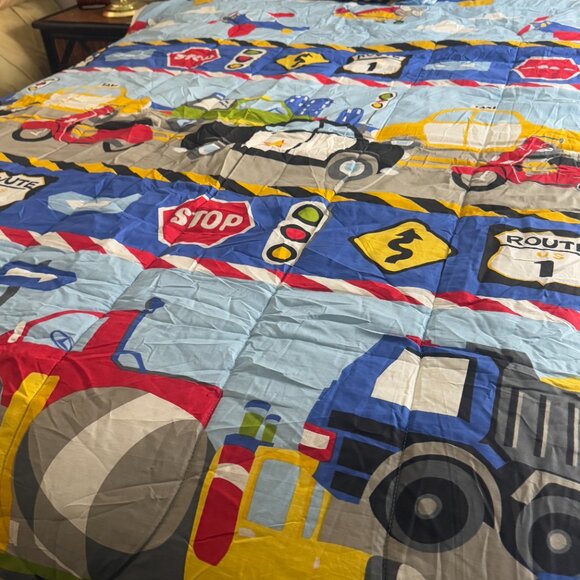 📌Dream Factory Trucks Tractors Cars 5-pc. Comforter Set  Boys & Girls Twin Bed - Picture 7 of 15